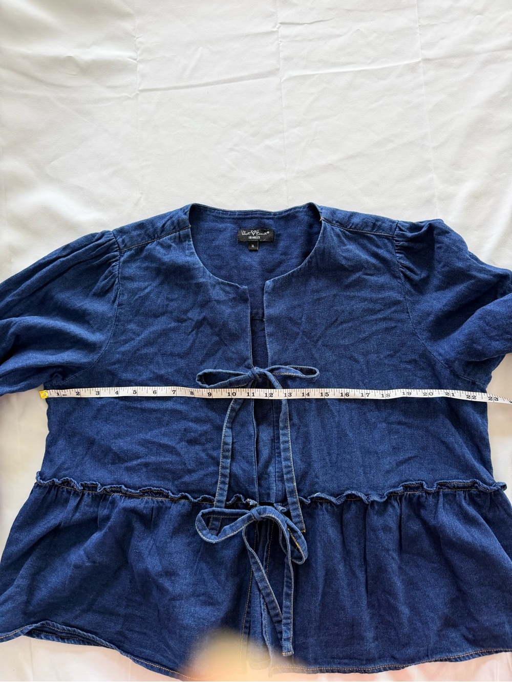VELVET HEART Denim Tie-Front Blouse - Picture 8 of 8